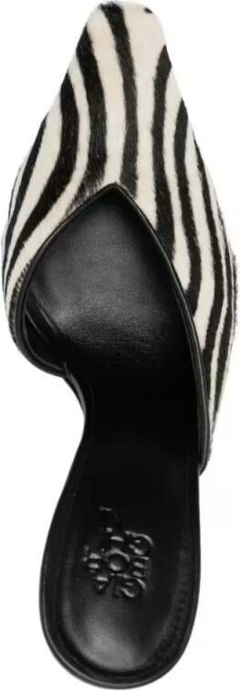 Gia Borghini Slippers & Mules Bold Black And White Zebra Print Mule in zwart