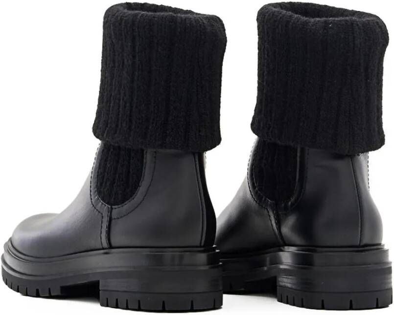 Gianvito Rossi Boots Calf And Knit Ankle Boots in zwart