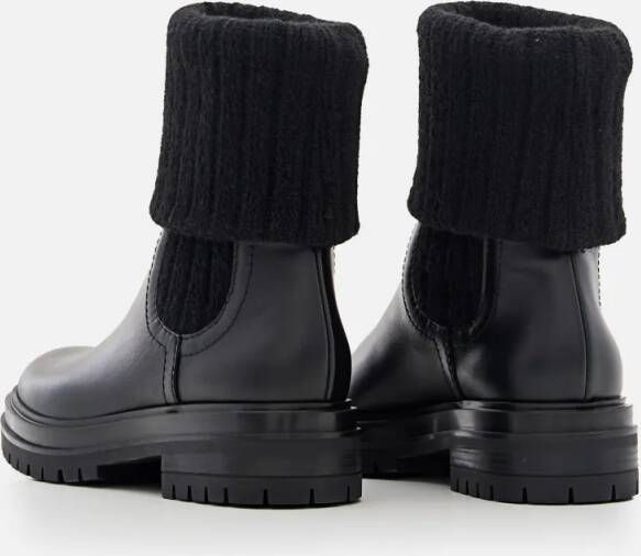 Gianvito Rossi Boots Calf And Knit Ankle Boots in zwart
