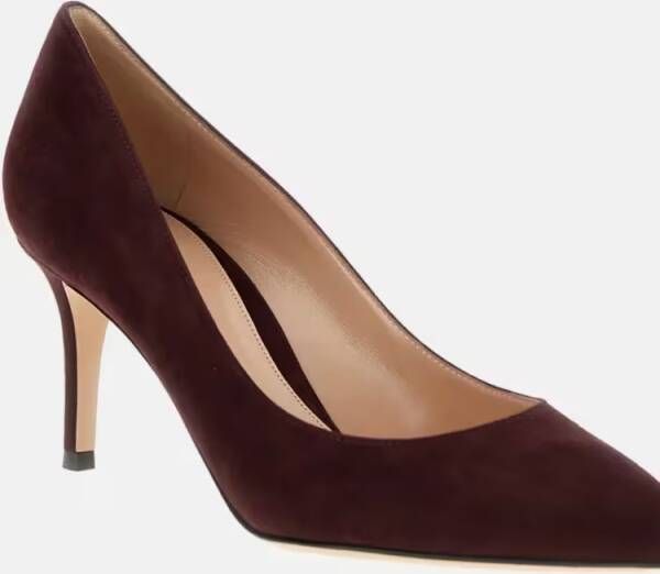 Gianvito Rossi Hoge hakken Burgundy Suede Pumps With 70 Mm Hee in zwart