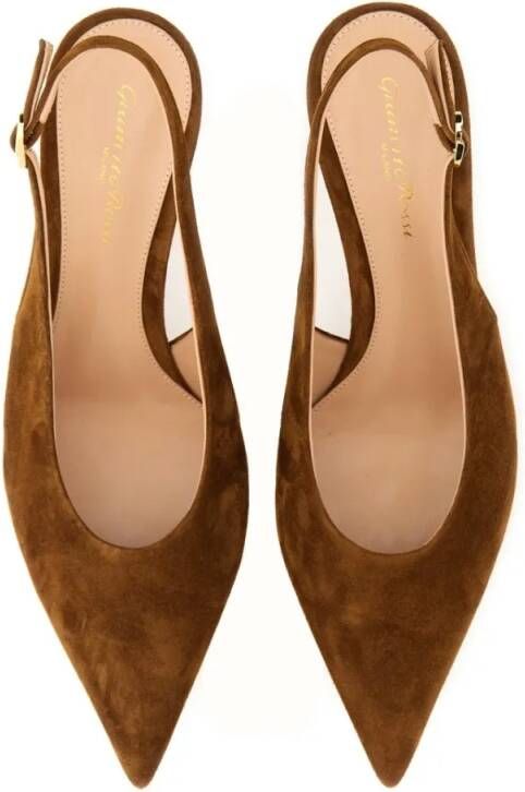 Gianvito Rossi Hoge hakken "Robbie" Slingback in bruin