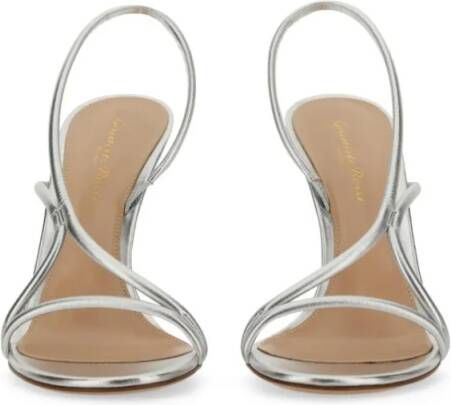 Gianvito Rossi Sandalen High-Stiletto Nappa Sandals With Straps in zilver
