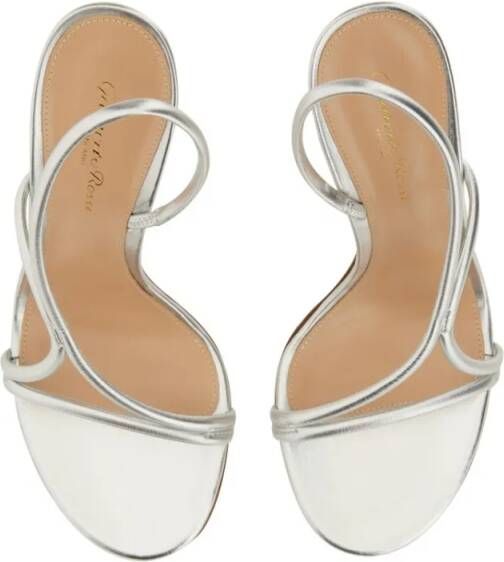 Gianvito Rossi Sandalen High-Stiletto Nappa Sandals With Straps in zilver