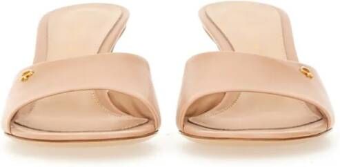 Gianvito Rossi Slippers & Mules "Ascent" Open-Toe Calf Leather Mules in beige