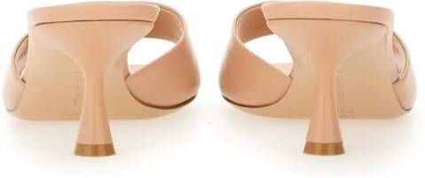 Gianvito Rossi Slippers & Mules "Ascent" Open-Toe Calf Leather Mules in beige