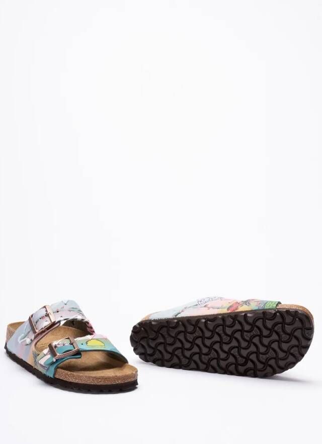 Gio Giovanni Gerosa Sandalen Two-Strap Leather Sandals in meerkleurig