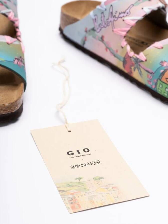 Gio Giovanni Gerosa Sandalen Two-Strap Leather Sandals in meerkleurig