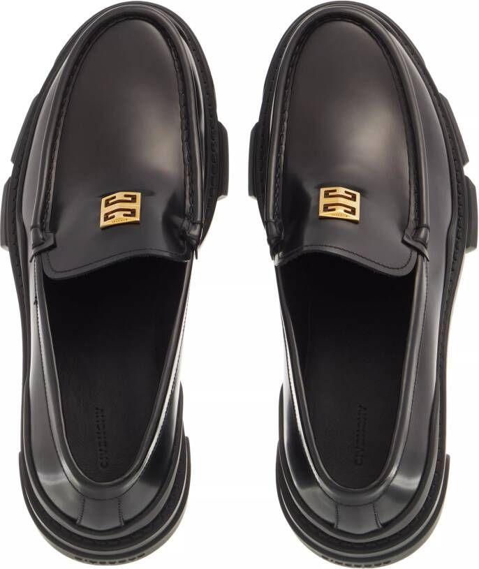 Givenchy Zwarte Leren Loafers met Gouden Logo Plaque Black Dames - Foto 2