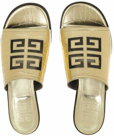 Givenchy Slippers 4G Cut Out Logo Flat Mule Sandals in goud