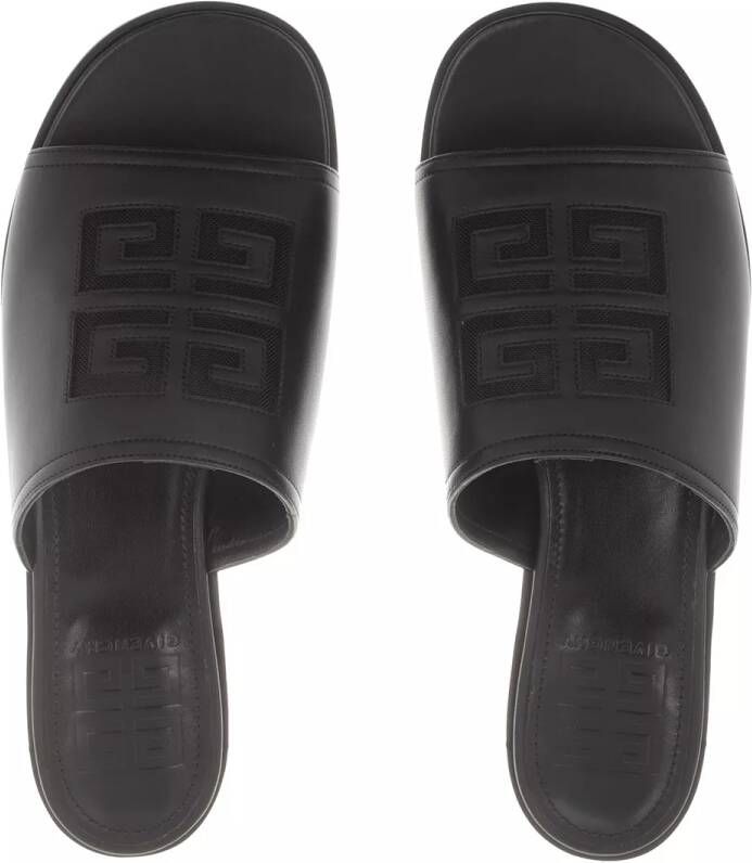 Givenchy Slippers 4G Flat Sandals Leather in zwart