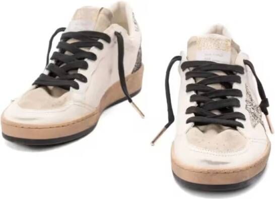 Golden Goose Low-Top Sneakers Ball Star Glitter-Star Sneakers in beige