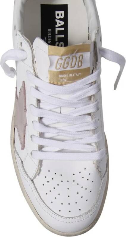 Golden Goose Low-Top Sneakers Ballstar 2 Leather Upper And Spur Nabuk Star in wit