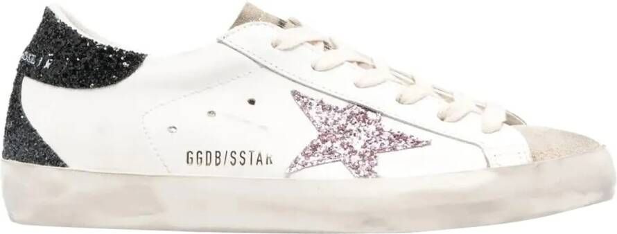Golden Goose Low-Top Sneakers Textured Star Design Sneakers With Sparkling Accen in beige
