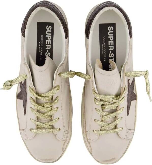 Golden Goose Low-Top Sneakers Star-Embellished Grey Leather Sneakers in grijs