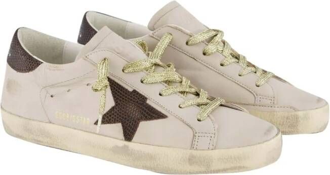 Golden Goose Low-Top Sneakers Star-Embellished Grey Leather Sneakers in grijs