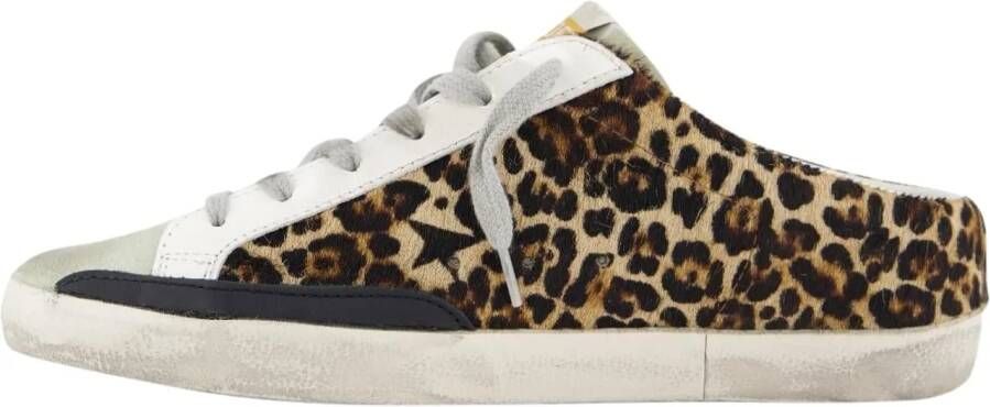 Golden Goose Low-Top Sneakers Dames Super Star Slipon Beige Leo in beige