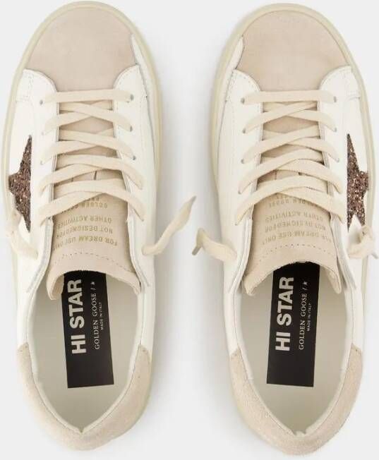 Golden Goose Low-Top Sneakers Hi Star Sneakers Leather White Beige in beige