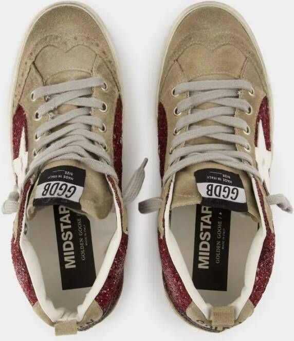 Golden Goose Low-Top Sneakers Mid Star Sneakers Leather Burgundy in rood