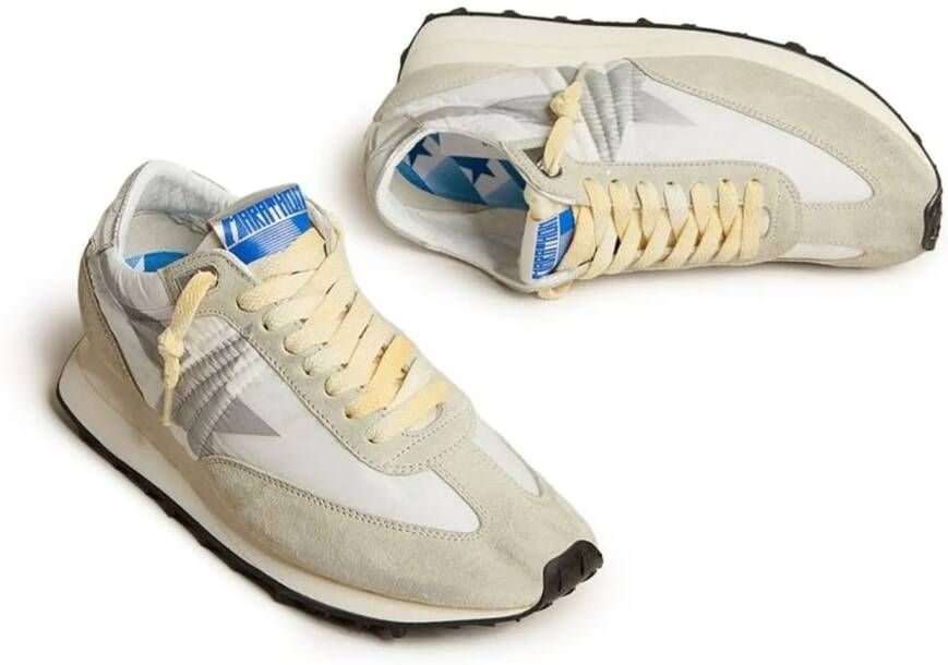 Golden Goose Low-Top Sneakers Nylon Sneakers With Beige Suede Inserts in wit
