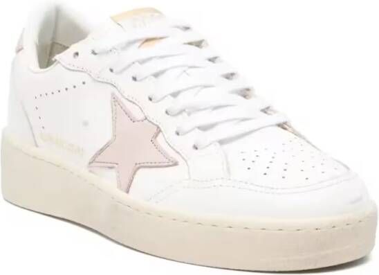 Golden Goose Low-Top Sneakers Perforated White Leather Ballstar Sneakers in wit