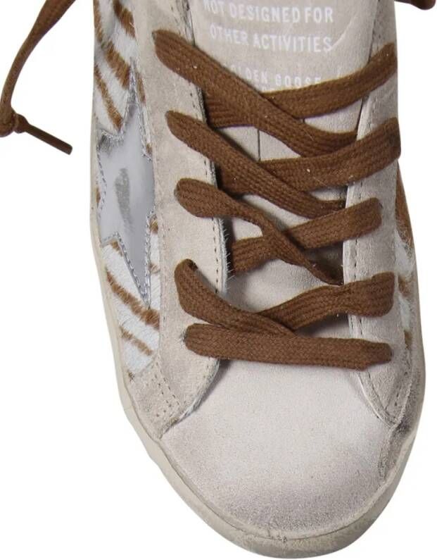 Golden Goose Low-Top Sneakers Super-Star Zebra Horsy Upper Suede Toe And Heel La in wit