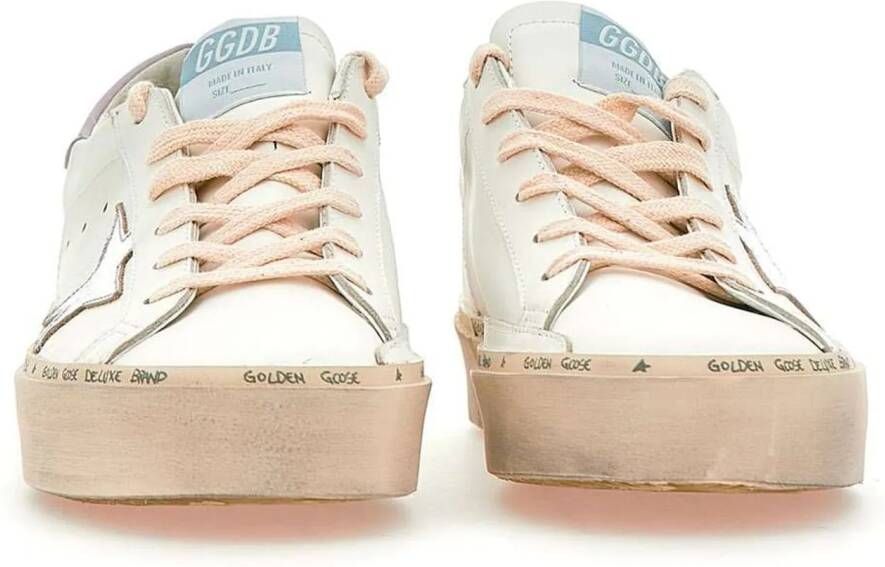 Golden Goose Low-Top Sneakers Hi Star White Silver Lillac in poeder roze