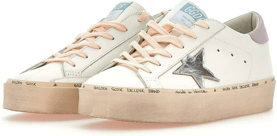 Golden Goose Low-Top Sneakers Hi Star White Silver Lillac in poeder roze
