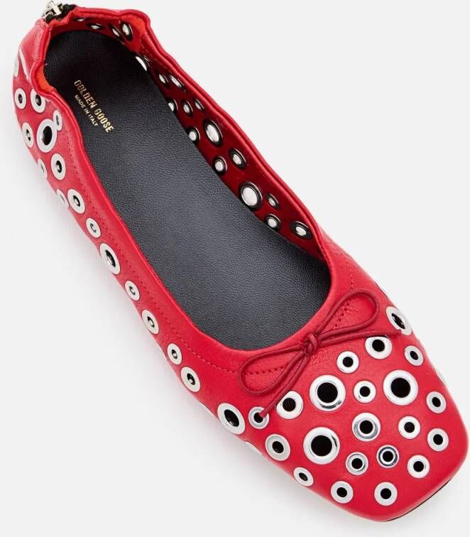 Golden Goose Red Leather Amy Ballet Flats in rood