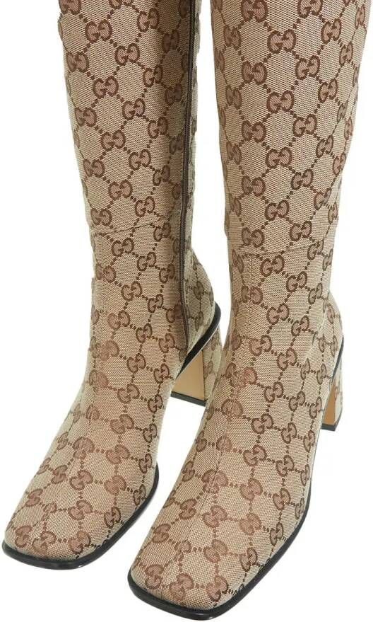 Gucci Enkellaarzen GG Knee-high Boots in beige