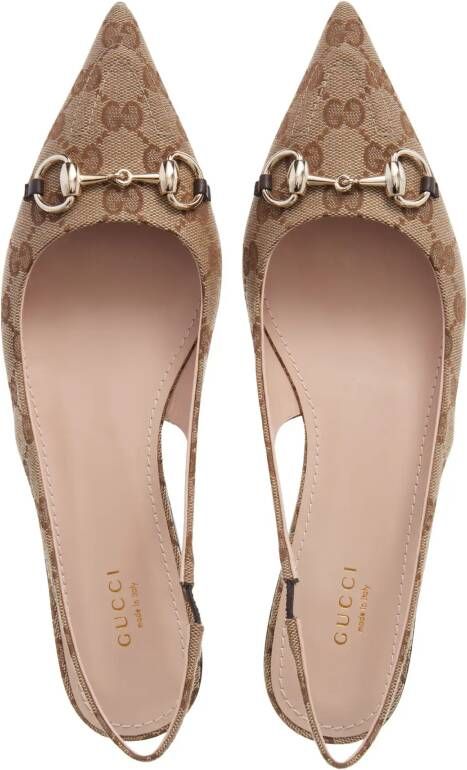 Gucci Hoge hakken Erin Ballet Slingback in beige
