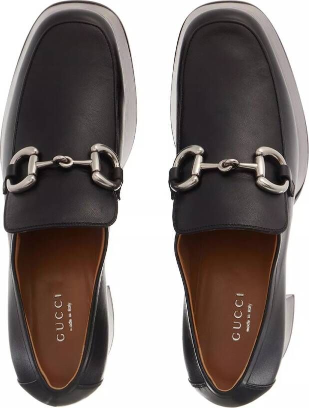 Gucci Loafers & ballerina schoenen Plateau High Heel Leather Loafer in zwart Schoenen.nl