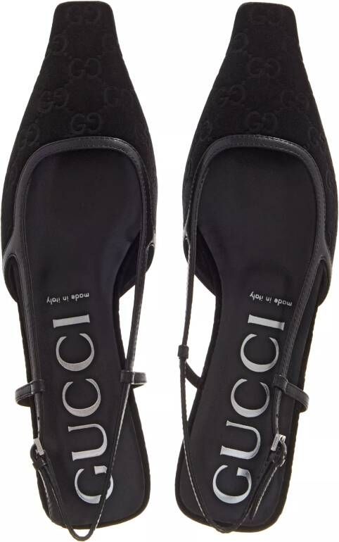 Gucci Loafers & ballerina schoenen Women's GG Slingback Ballet Flat in zwart