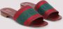 Gucci Sandalen Open-Toe Red Leather Sandals in meerkleurig - Thumbnail 3