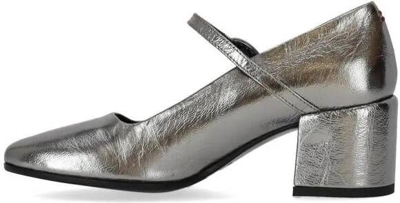 Halmanera Hoge hakken Mary Jane Metal Steel Pump in zilver