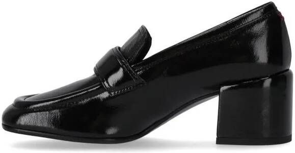 Halmanera Hoge hakken Glaze Black Heeled Loafer in zwart