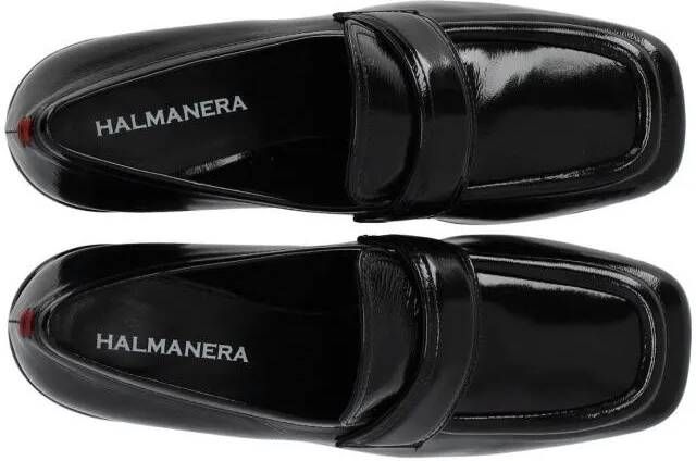 Halmanera Hoge hakken Glaze Black Heeled Loafer in zwart