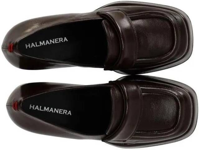 Halmanera Hoge hakken Glaze Dark Brown Heeled Loafer in bruin