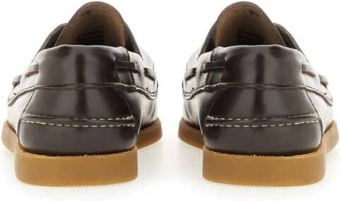 Hereu Brown Calf Leather Boat Moccasins in bruin