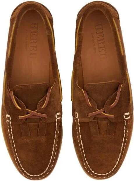Hereu Brown Lace-Up Loafer in bruin
