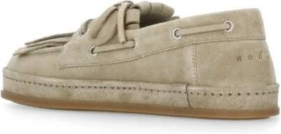 Hogan Beige H683 Suede Leather Loafers in beige