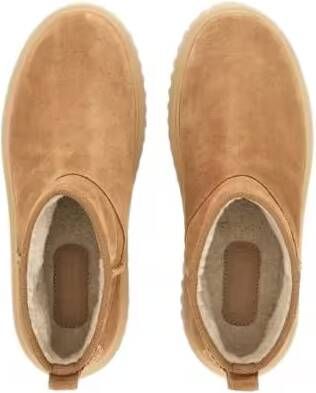 Hogan Boots Camel Suede Ankle Boots With Chunky Sole in bruin