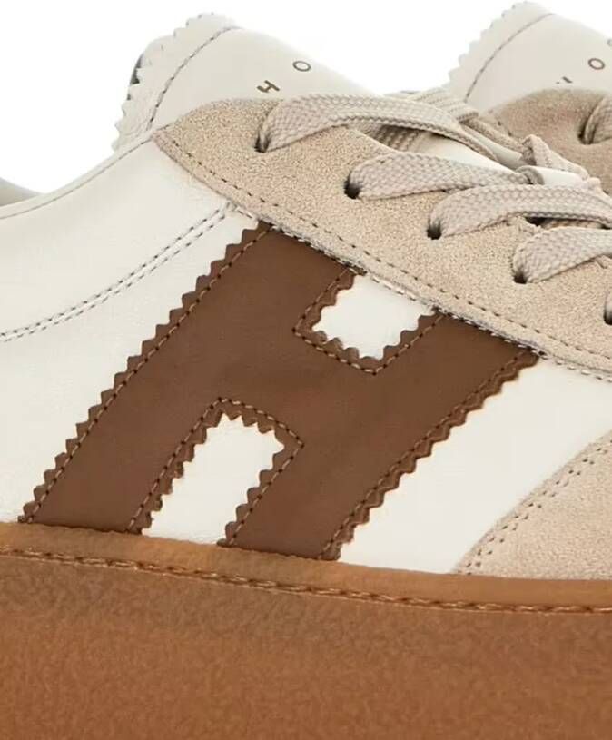 Hogan Low-Top Sneakers Beige Sneakers With Chunky Platform Sole in bruin
