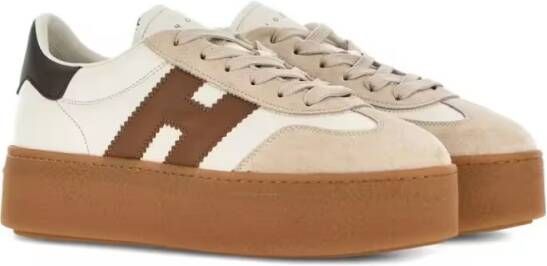 Hogan Low-Top Sneakers Beige Sneakers With Chunky Platform Sole in bruin