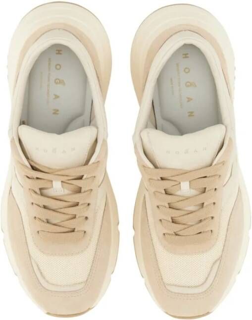 Hogan Low-Top Sneakers Chunky Sole Leather Sneakers in bruin