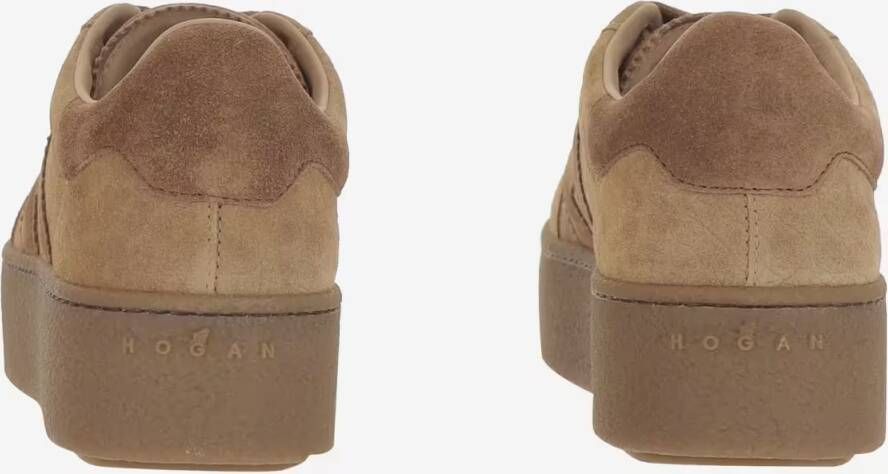 Hogan Low-Top Sneakers Cool Suede Lace-Up Sneakers in bruin