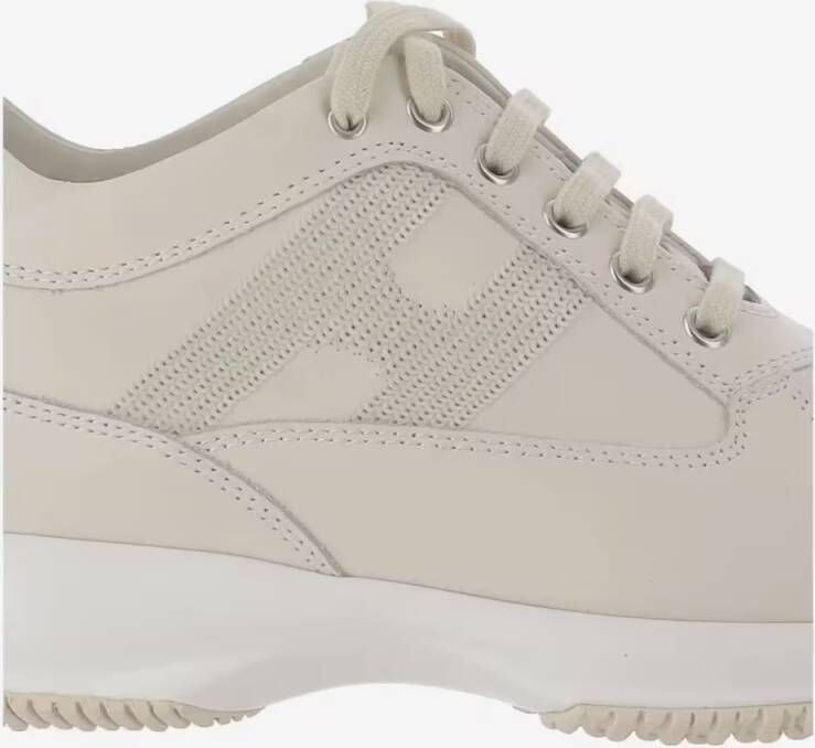 Hogan Low-Top Sneakers Interactive Leather Sneakers in beige
