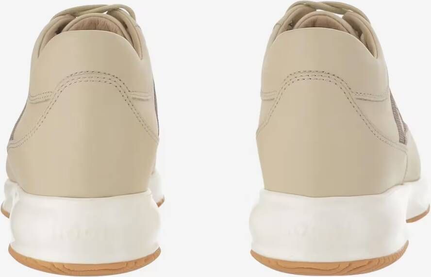 Hogan Low-Top Sneakers Interactive Leather Sneakers in beige