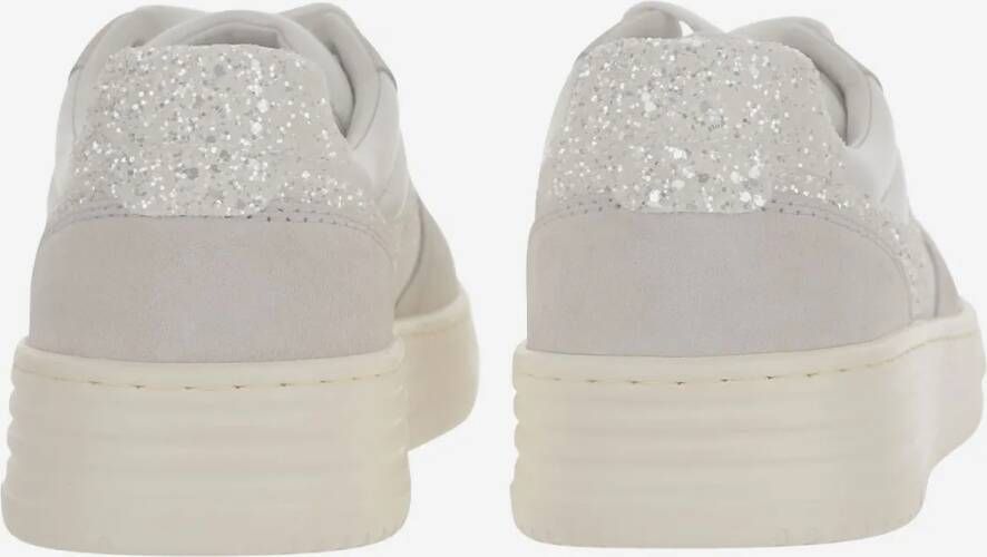 Hogan Low-Top Sneakers Leather Sneakers With Glitter Logo in wit