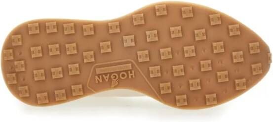 Hogan Low-Top Sneakers Textured Leather Sneakers in beige