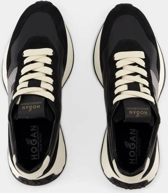 Hogan Low-Top Sneakers H641 Leather Black in zwart